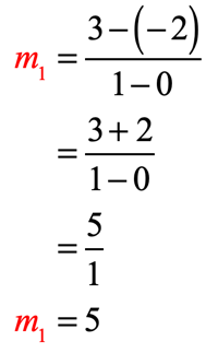 msub1 = /(1-0) = (3+2)/(1-0) = 5
