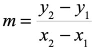 m=(ysub2 - ysub1)/(xsub2 - xsub1)