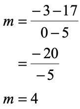 m = -20/-5 = 4