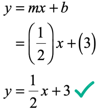 y=(1/2)x+3