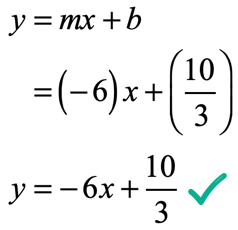 y=-6x+(10/3)