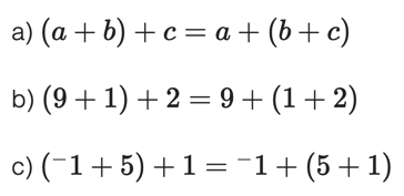 the quantity a plus b added to c is equal to a added to the quantity b plus c