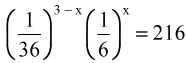 [(1/36)^3-x][(1/6)^x]=216