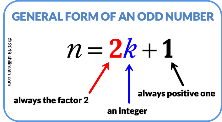 image of the general form of an odd number which is shown as n=2k+1