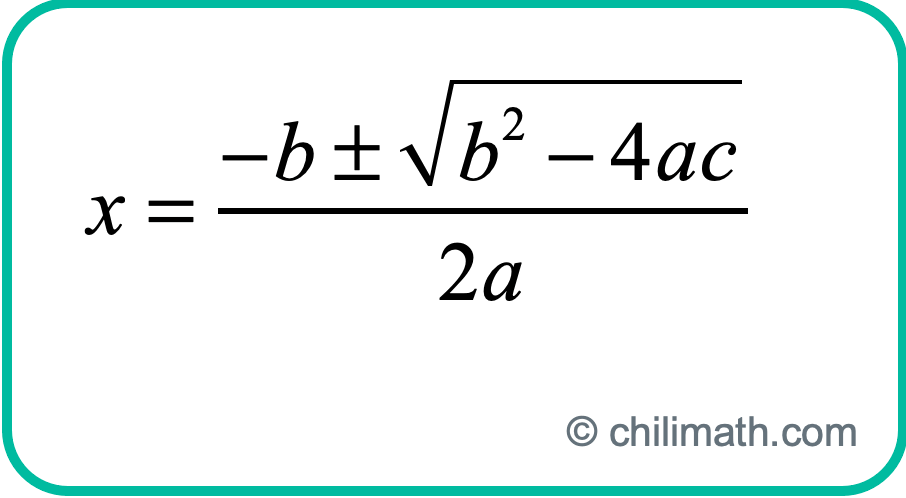 x=[-b±√(b^2-4ac)]/2a