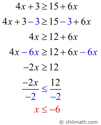 x is less than or equal to -6