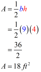 A = 18 ft^2