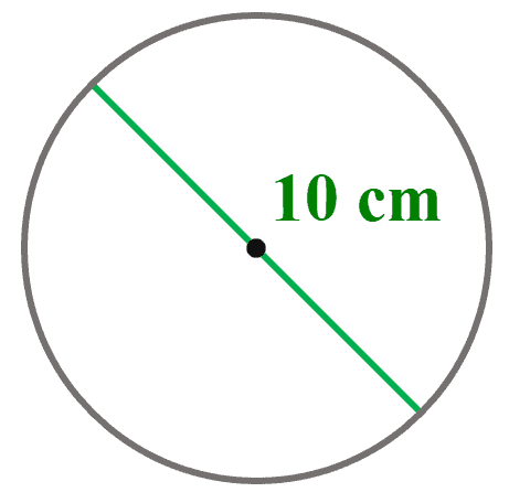circle with diameter of 10 cm