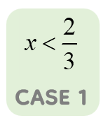 case 1 x<2/3