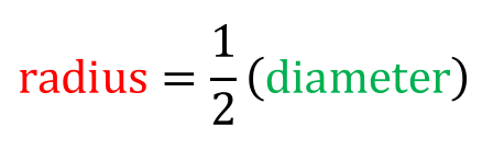 radius = (1/2)(diameter)