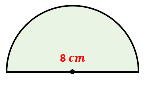 semicircle with a diameter of 8 diameters