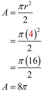 Area = 8*pi square units