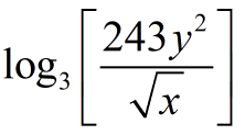 log base 3 of (243*y^2)/(sqrt(x))