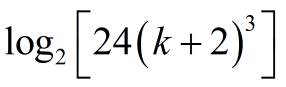 log base 2 [ 24 * (k+2)^3 ]