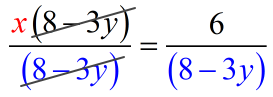 [x(8-3y)]/(8-3y)=6/(8-3y)