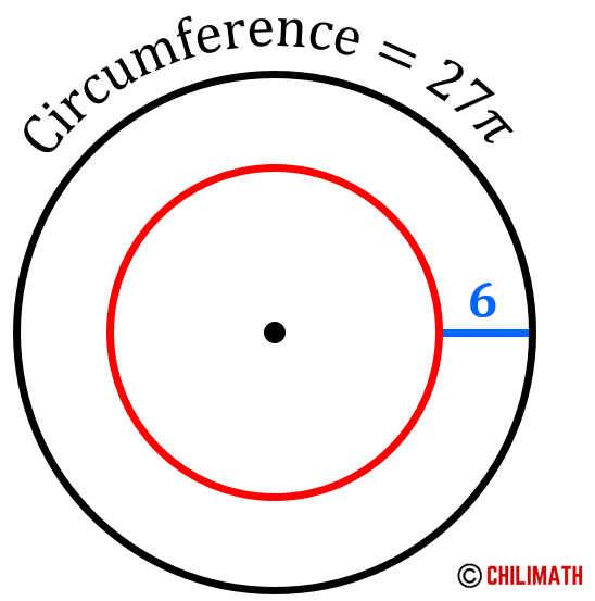 the circumference of the circle is 27 pi