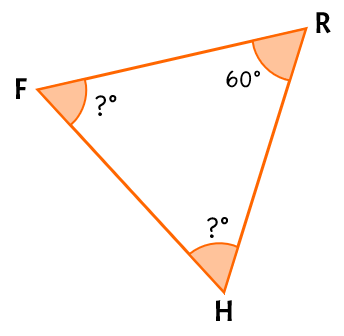 triangle FRH with angles measuring 60 degrees