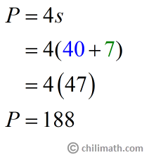 P=4(40+7)=188