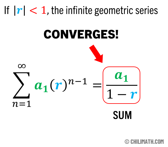 summation of a1 times r^(n-1) as n goes from 1 to infinity