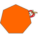 color orange heptagon