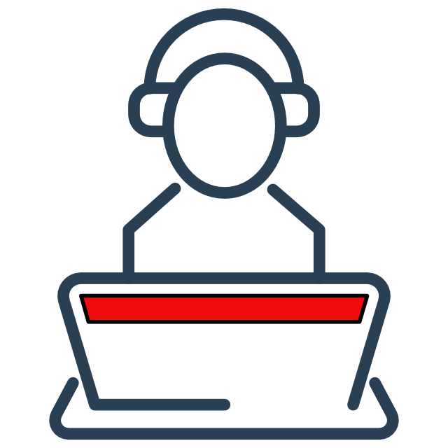 person looking at computer
