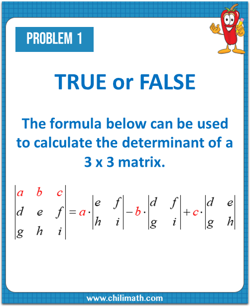 Multiple Choice Quiz: Determinant of 3×3 Matrix
