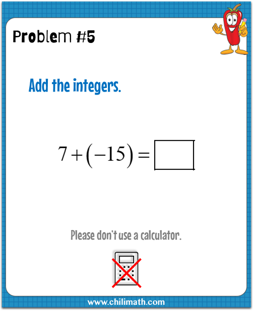 Adding Integers Problem Solving Adding Integers Problems